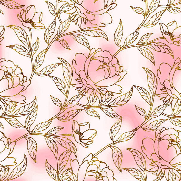 Seamless Vintage Pattern.  floral pattern. Damask wallpaper - Foto, Imagen
