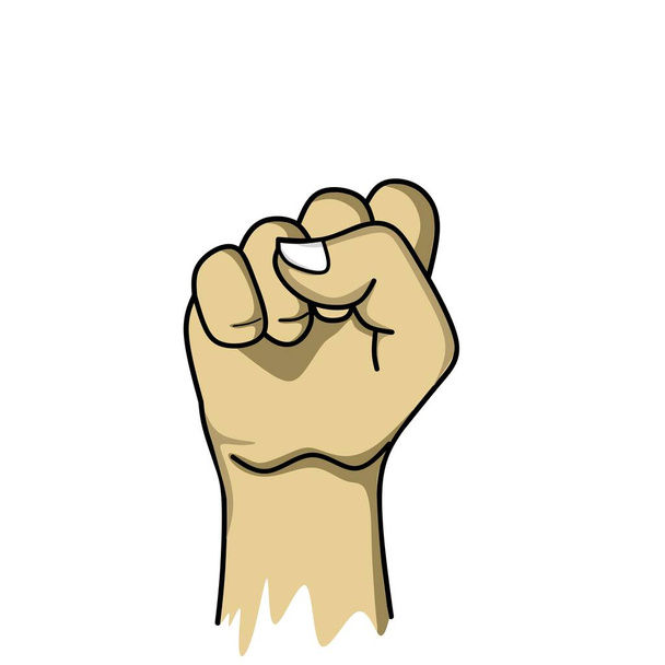 cartoon illustration design of human hand holding independence logo - Vector, Image