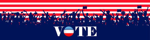 illustrazione dello sfondo per la campagna pubblicitaria e promozionale del Voto Presdienziale e delle Elezioni degli Stati Uniti d'America - Vettoriali, immagini