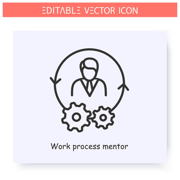 Werkproces mentor icoon. Bewerkbare illustratie - Vector, afbeelding