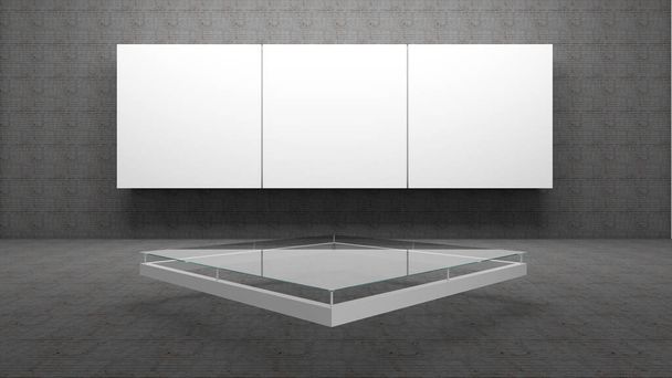 3d representación de podio rectángulo para mostrar producto - Foto, Imagen