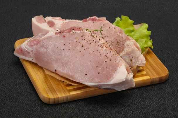 生の豚肉ステーキグリルの準備 - 写真・画像