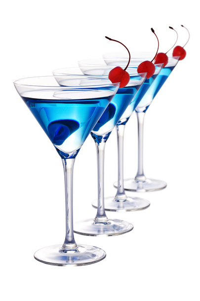 Blue cocktails isolated - Фото, изображение
