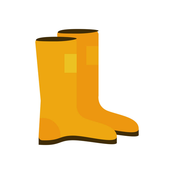 gardening boots tool flat style icon - Vektor, obrázek