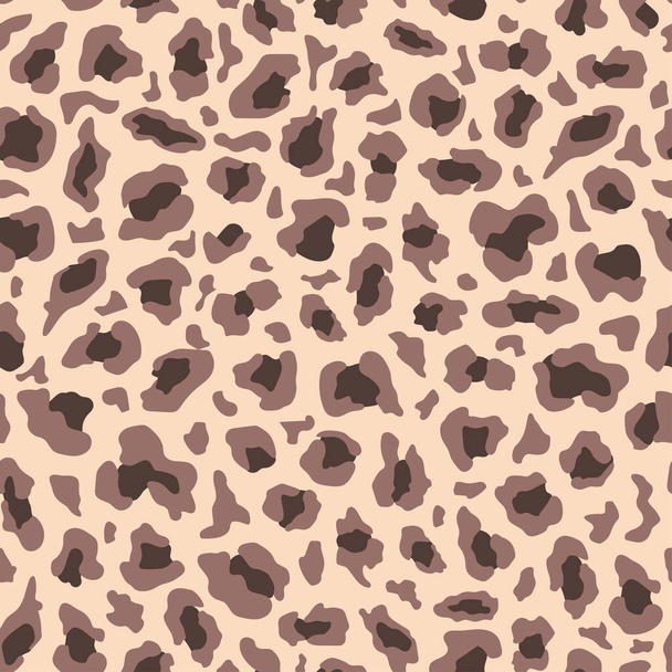 Leopard zvířecí kůže vzor hladké. Klasická kožíšková textura. Trendy gepardí vektor design pro tisk. Ručně kreslené opakujte hnědé moderní vektorové ilustrace. Textilní, textilní, tapetové umění - Vektor, obrázek