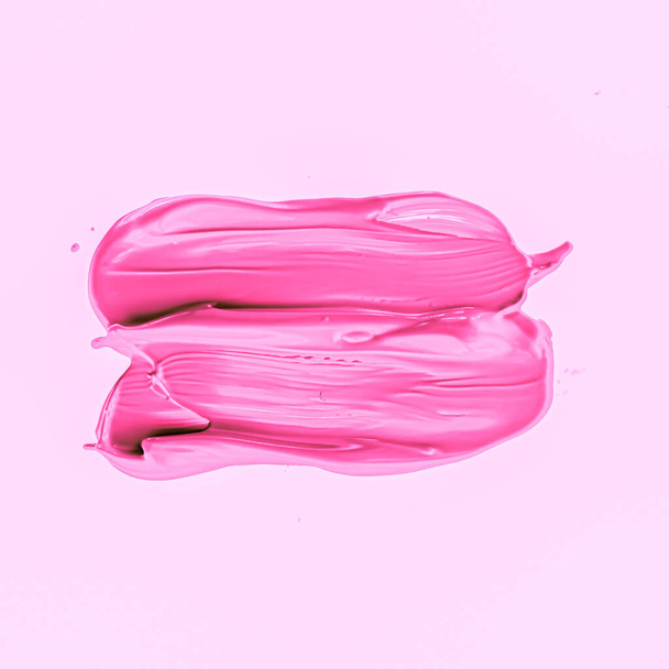 Rózsaszín ecset stroke vagy smink folt közelkép, szépség kozmetikumok és rúzs textúra - Fotó, kép