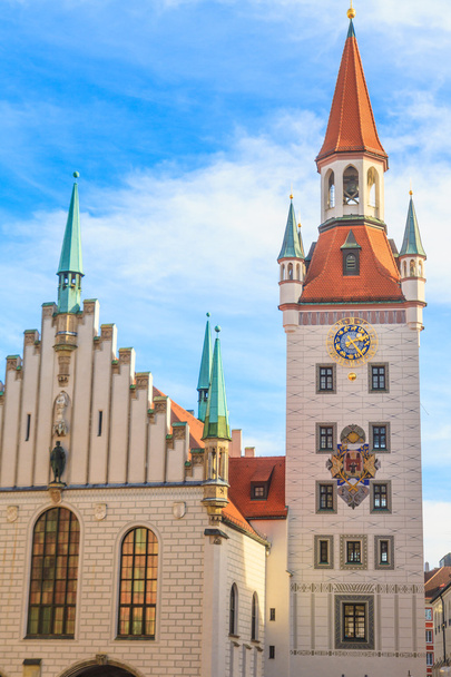 Monachium, Ratusz z wieżą, Bawaria, Niemcy - Zdjęcie, obraz