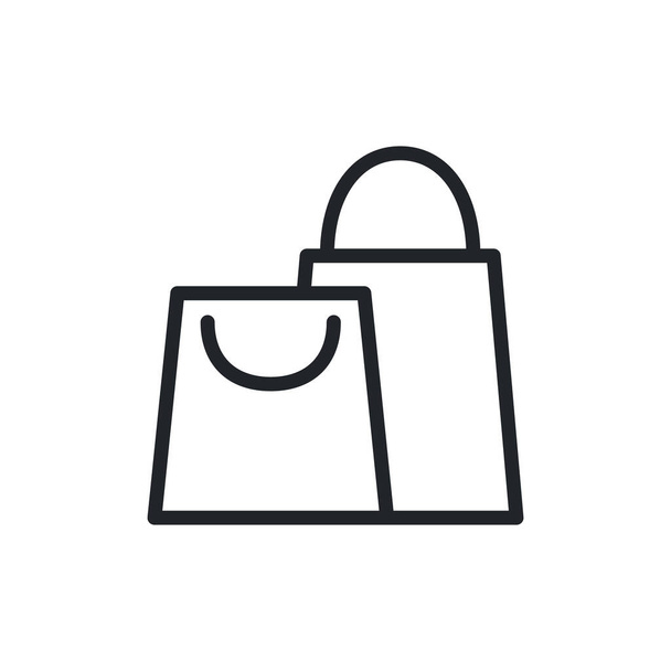 Shopping bag outline icon on White background. - Vector, Image