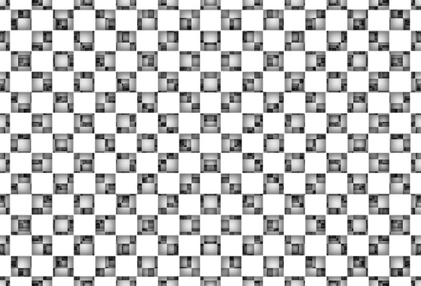 Naadloze repetitieve zwart-wit geometrische behang patroon met 3d illusie - Foto, afbeelding