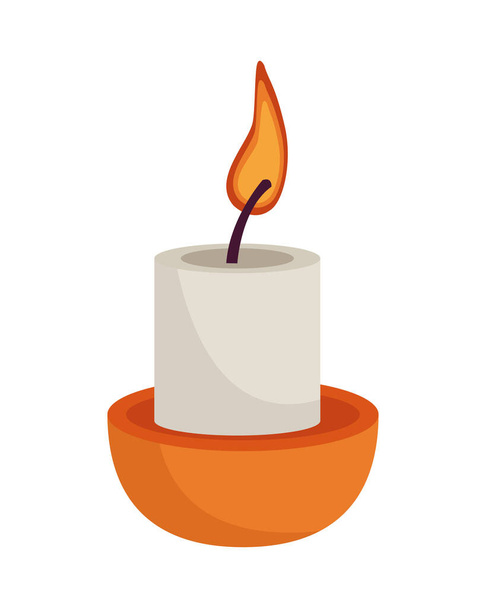 candle fire flame flat style - Vector, Imagen