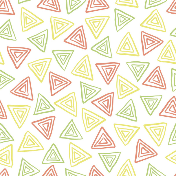 fundo padrão multicolor sem costura com forma de triângulo de tração manual - Vetor, Imagem