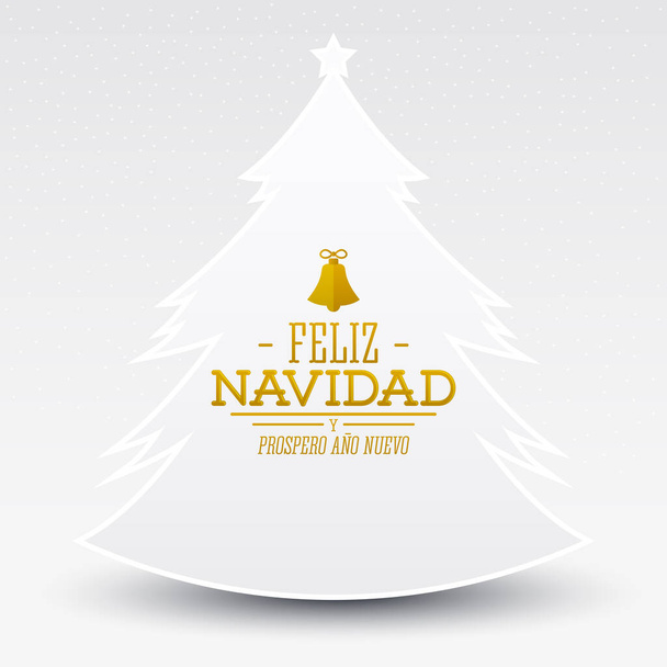 Feliz Navidad y Próspero Ano Nuevo, Traducción al español: Feliz Navidad y Feliz Año Nuevo, vector navideño. - Vector, Imagen