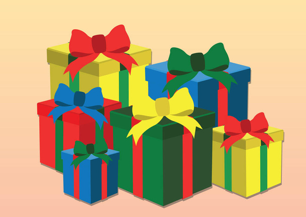 Christmas presents. Christmas Gifts. Gift boxes. Christmas gift boxes - Vector, Image