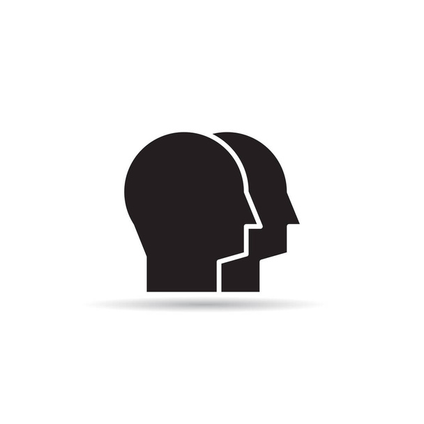 cabeza humana icono vector sobre fondo blanco - Vector, imagen