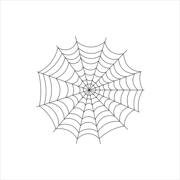 Чорний павук з веб-іконою на Хелловін.  - Вектор, зображення