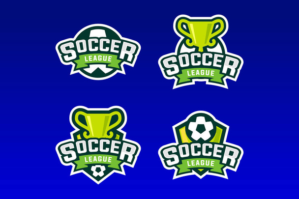Σύνολο Ποδόσφαιρο Football Badge Λογότυπο Σχεδιασμός Πρότυπα - Φωτογραφία, εικόνα