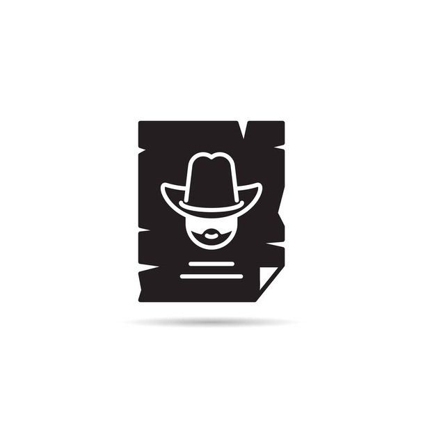 most wanted poster  icon on white background vector illustration - Vector, imagen