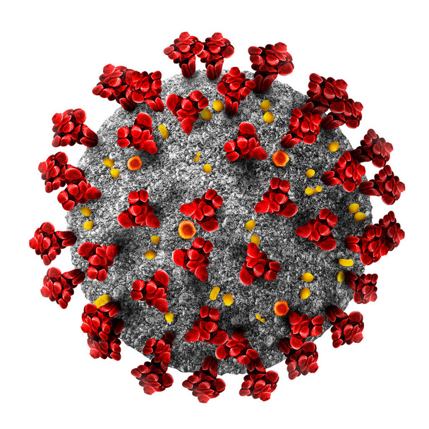 Coronavirus Covid-19 Ausbruch und -nCov neuartiges Coronavirus als Konzept mit Krankheitszelle. 3D-Rendering - Foto, Bild