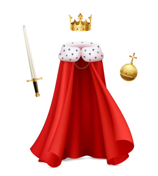 King Cloak Realistic Composition - Vector, Image