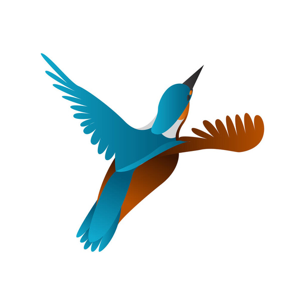 Векторная иллюстрация градиентного зимородок - Вектор,изображение