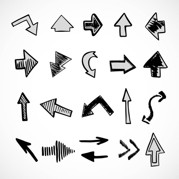 Vector set of hand-drawn arrows, elements for presentation - Vector, Image