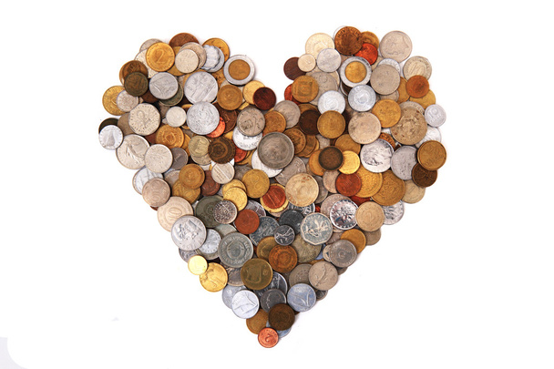 hart van wereld munten - Foto, afbeelding