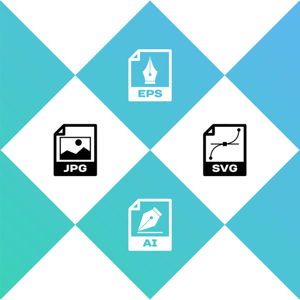 Set JPG file document, AI, EPS and SVG icon. Vector. - Vector, Image