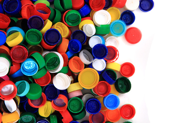 кольорові пластикові ковпачки (від ПЕТ
) - Фото, зображення