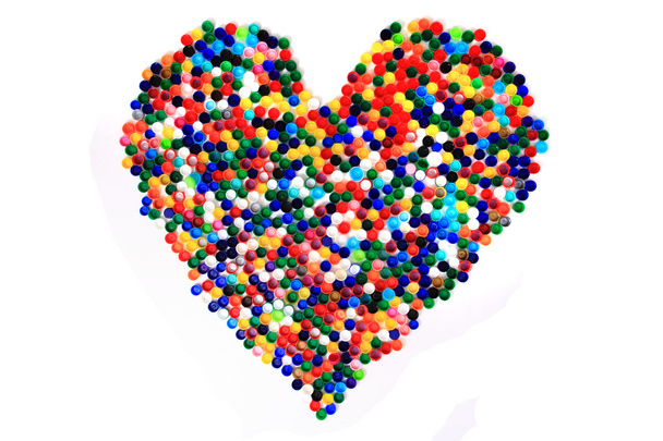 coeur de couleur bouchons en plastique
  - Photo, image