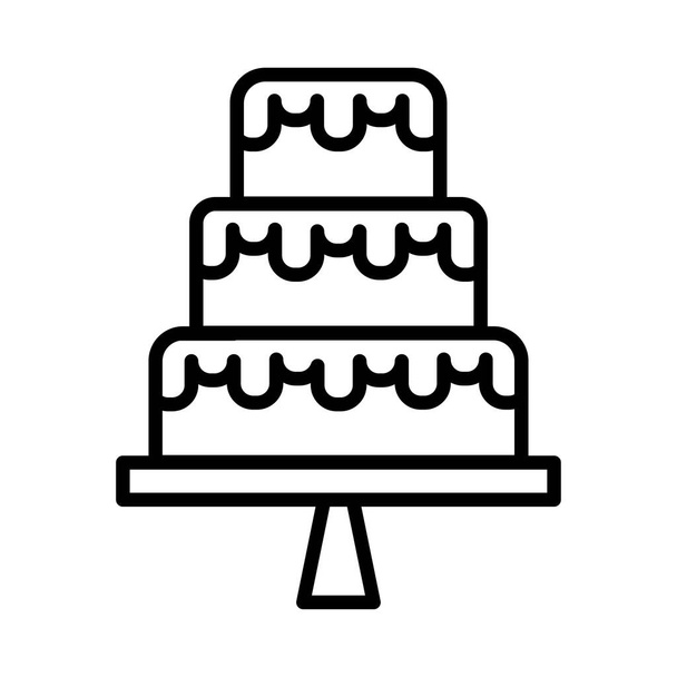 Wedding cake icon on white background, vector illustration - Vector, Image