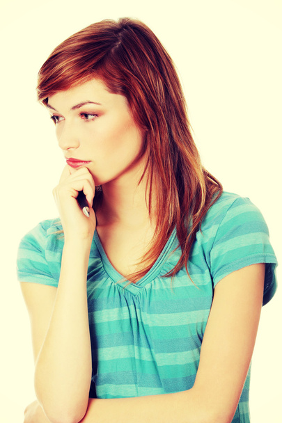 Woman thinking about a problem - Foto, imagen