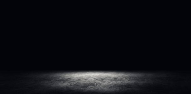 Immagine astratta di spazio vuoto studio camera oscura pavimento di cemento grunge texture sfondo. - Foto, immagini