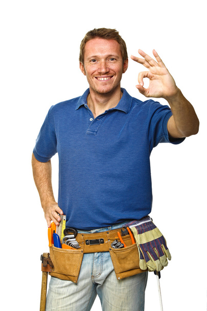 Smiling manual worker - Фото, изображение
