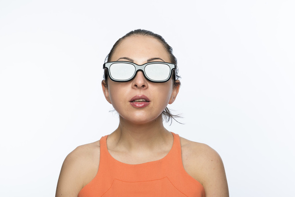 Girl with 3D glasses - Photo, Image