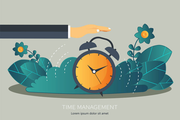 効果的な時間管理の概念。平面ベクトル図 - ベクター画像