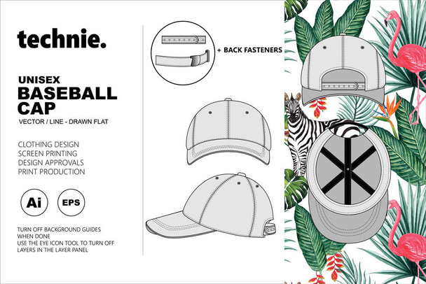 Technie Baseball Cap modello piatto vettoriale - Vettoriali, immagini