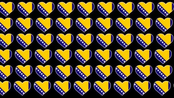 ボスニア・ヘルツェゴビナ｜Pattern Love flag design background - 映像、動画