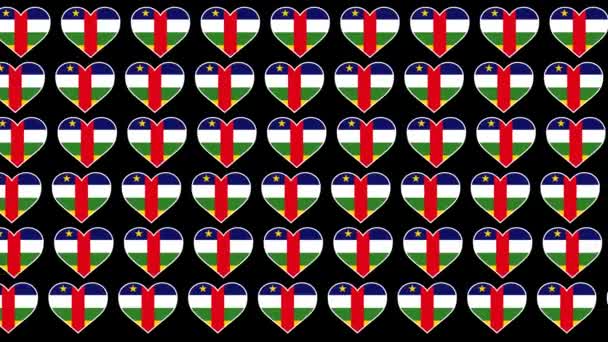 Central African Republic  Pattern Love flag design background - Footage, Video