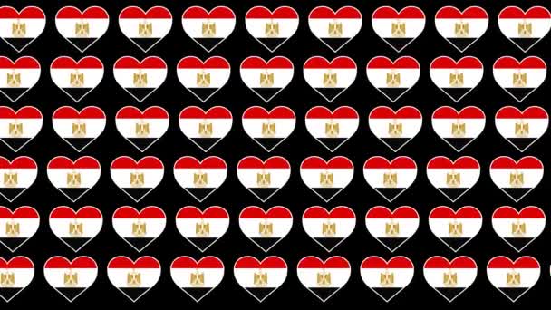 エジプトパターン愛の旗のデザインの背景 - 映像、動画
