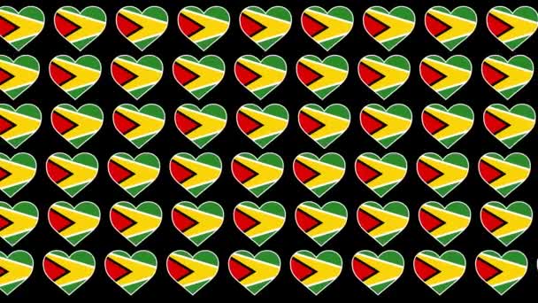 Guyana vzor láska vlajka design pozadí - Záběry, video