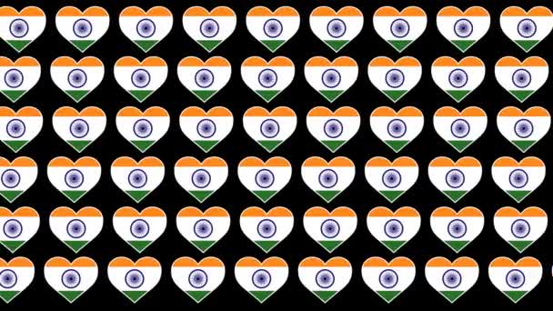 India patroon liefde vlag ontwerp achtergrond - Video