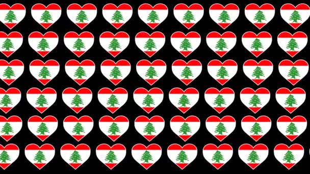 Libanon patroon liefde vlag ontwerp achtergrond - Video
