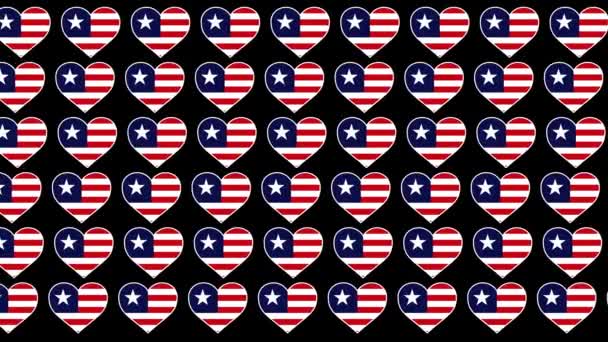 Liberia patroon liefde vlag ontwerp achtergrond - Video