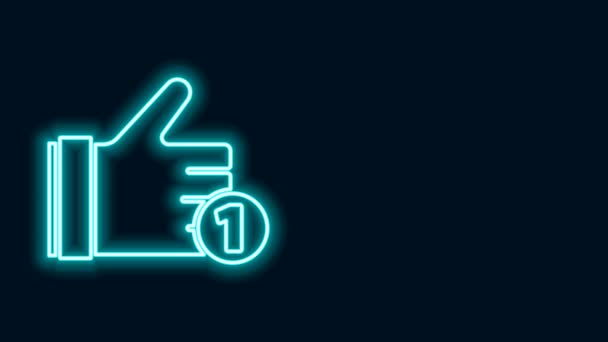 Glowing neon line Hand like icon isolated on black background. 4K Video motion graphic animation - Footage, Video