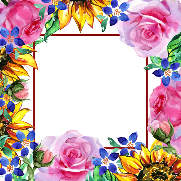 Frame van florale kaart uitnodiging badge banner label - Foto, afbeelding