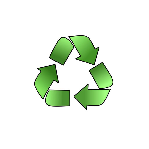 diseño de ilustración de dibujos animados logotipo de reciclaje verde simple - Vector, imagen