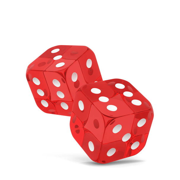 Plastic gaming dice. 3d illustration isolated on white background  - Foto, immagini