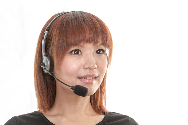Help line operator with headset - Photo, Image