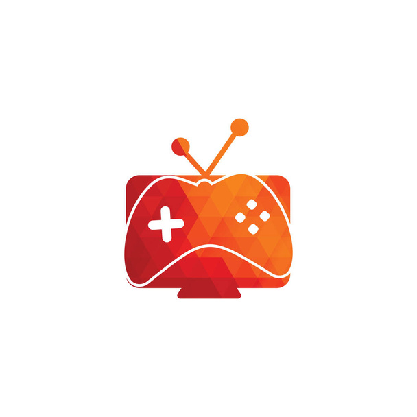 gamepad e tv, icona del gioco. Design del logo di gioco e tv - Vettoriali, immagini