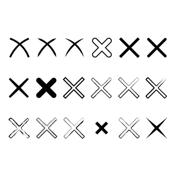 Conjunto de cruzes diferentes, ilustração vetorial - Foto, Imagem